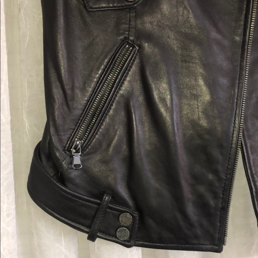 Black genuine leather vest - Picture 3 of 6